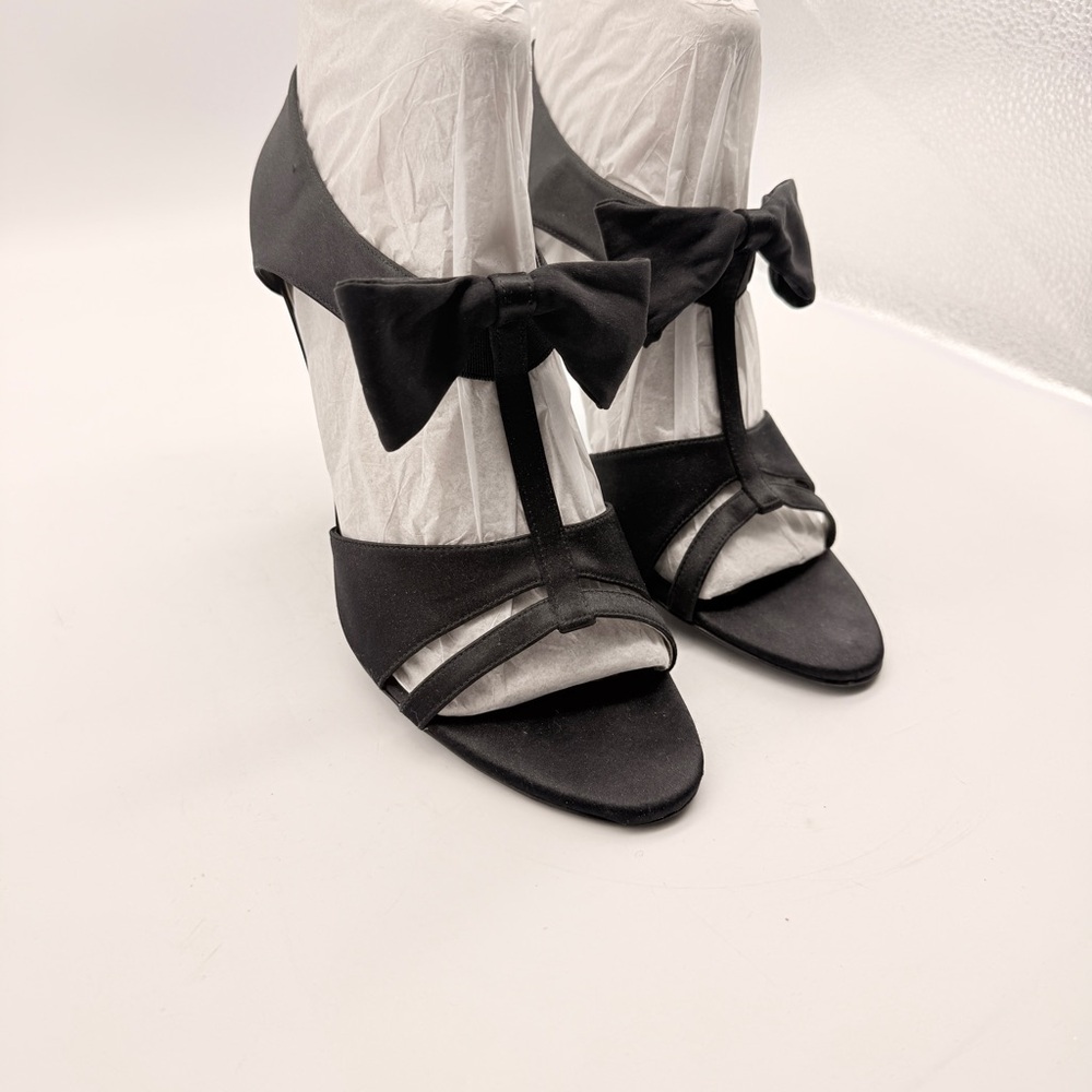 Stella McCartney Elegant Black Stiletto Heels with Bow Accent sz 9.5 - Picture 4 of 11